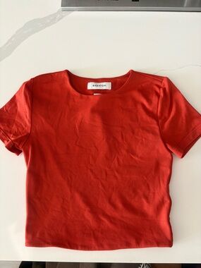 Babaton Coral-Red Short Sleeve Top